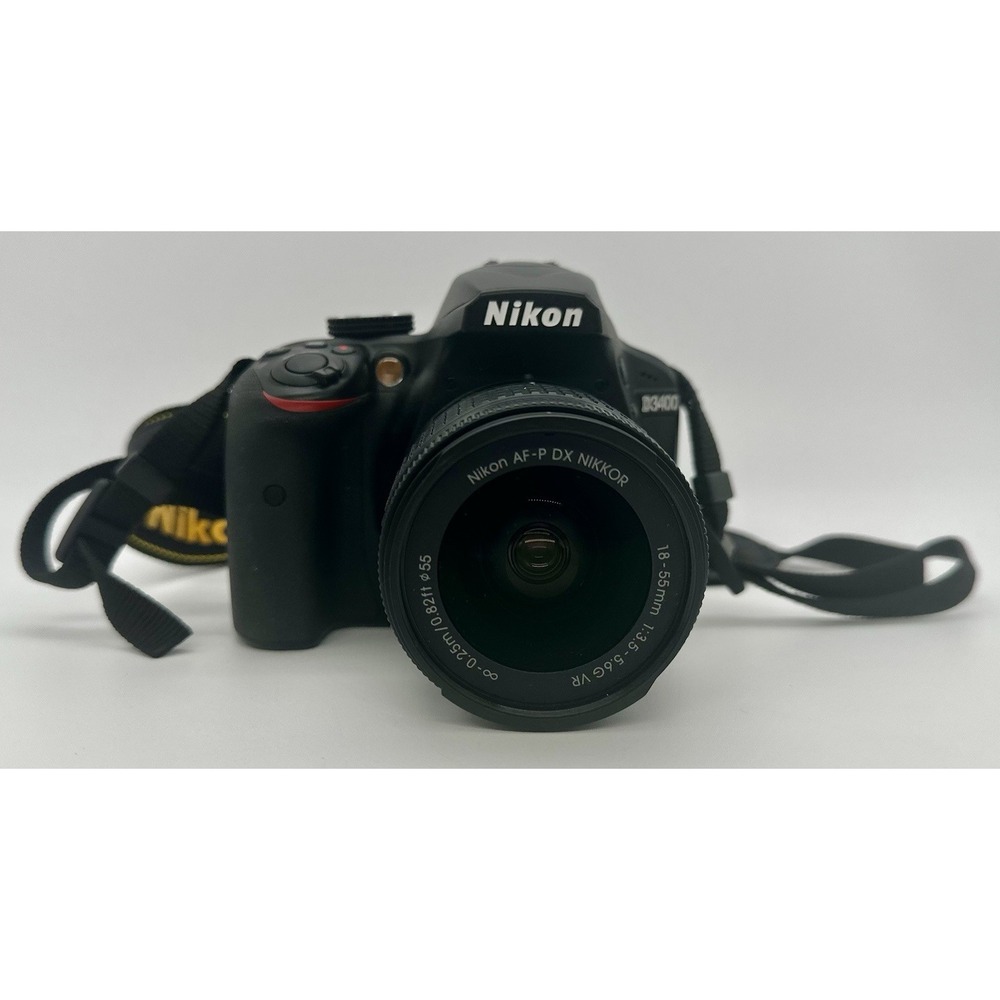 Nikon D3400 DSLR Camera 18-55mm VR + 70-300mm Dual Lens Kit Bag 2 Batteries